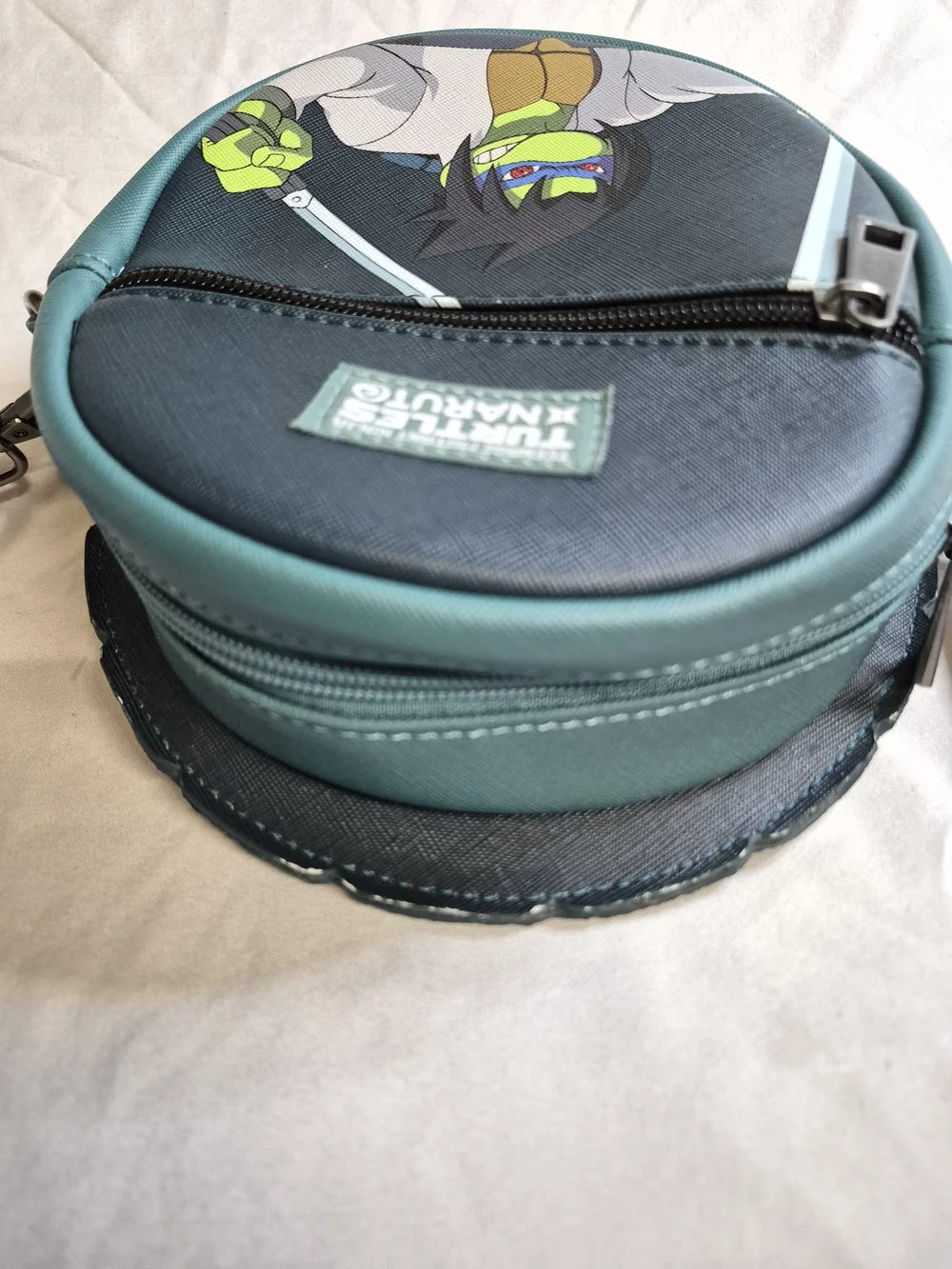 Teenage Mutant Ninja Turtles X Naruto Round Crossbody Bag - Teal & Purple